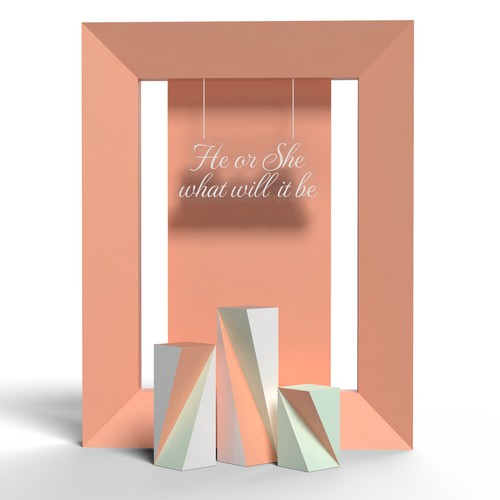 Create an elegant creative gender reveal backdrop prop Design by Iztok, Ivana (IZ+IV)