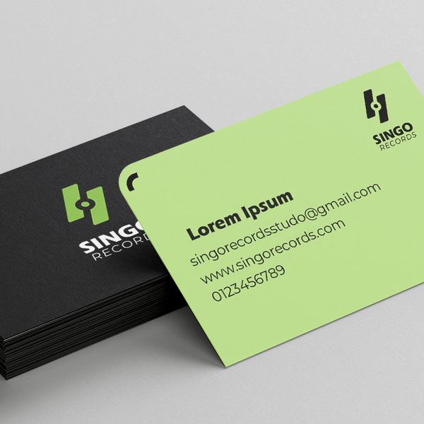 business card for music recording studio