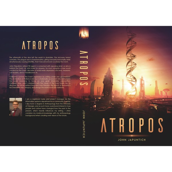 Design by zeIena ◣_◢ titled "'Atropos' book cover "