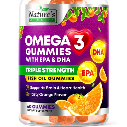 Design Tasty Omega 3 Fish Oil Gummies Design needed for Nature's Gummies por rembrandtjurin