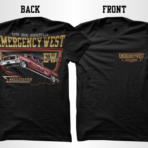 New t-shirt design wanted for Emergency West Wheelstander Diseño de novanandz