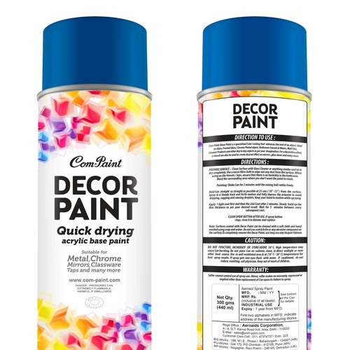 Product Label Design for AEROSOL SPRAY PAINT CAN Product label contest