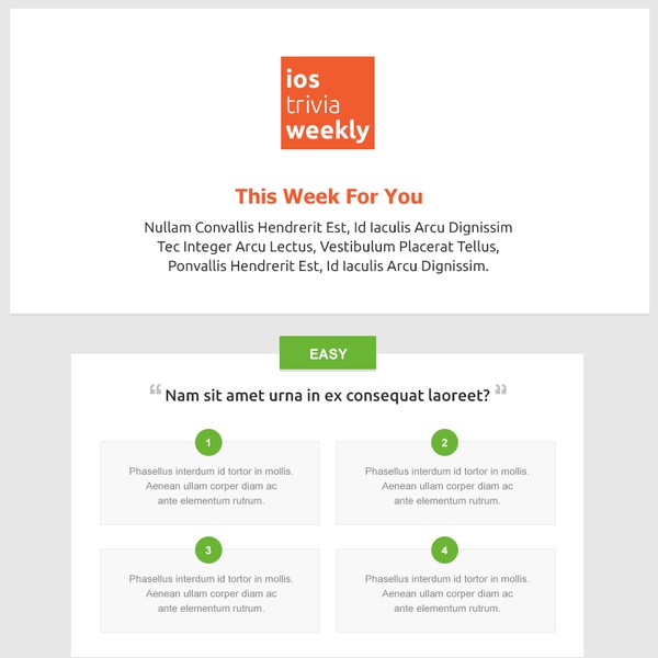 E-mail Design For iOSTrivia