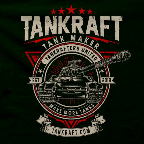 Vintage Look Tiger Tank T-Shirt Illustration Design by G.T NINE