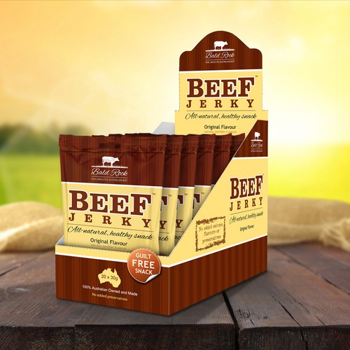 Beef Jerky Packaging/Label Design デザイン by g3mrk
