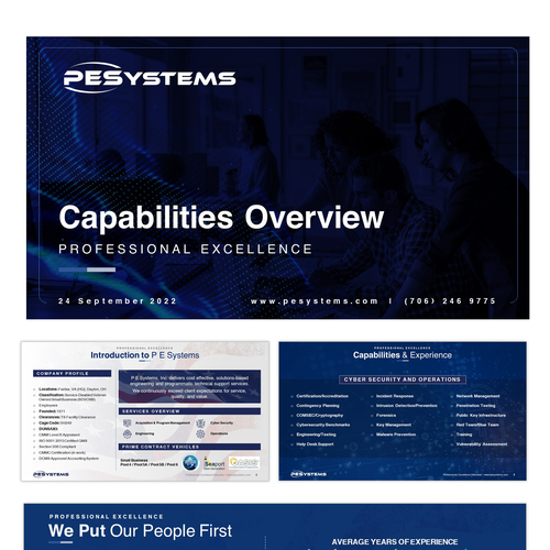Modern PowerPoint Design for a Corporate Capabilities Deck to Showcase Expertise to Industry and DoD Design by AndrewDigger