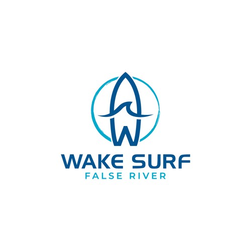 Edgy/sophisticated wake surf logo for a female/male group of wake surfers that embody a luxury life. Nothing predictable Design by Monk Brand Design