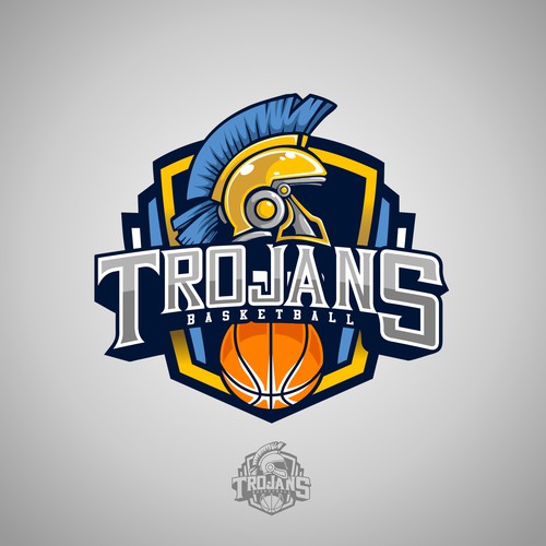 Boys basketball team logo " Trojans " Design by WhereisGmbl