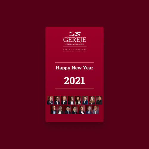 Happy new year card for GEREJE INVESTMENT BANK Design réalisé par Orovor