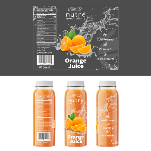 Easy Orange Juice Bottle.. Full Wrap! Design by Max5k