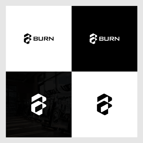 “Design a fierce, industrial-chic brand identity for a HIIT gym called BURN” Design by RowSheet