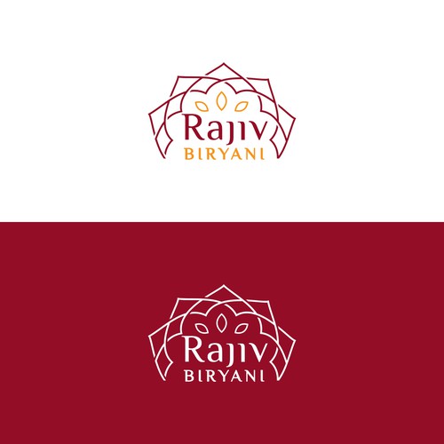 Indian Food Cloud Kitchen Logo Design, Rajiv Biryani Design by Mori Summer