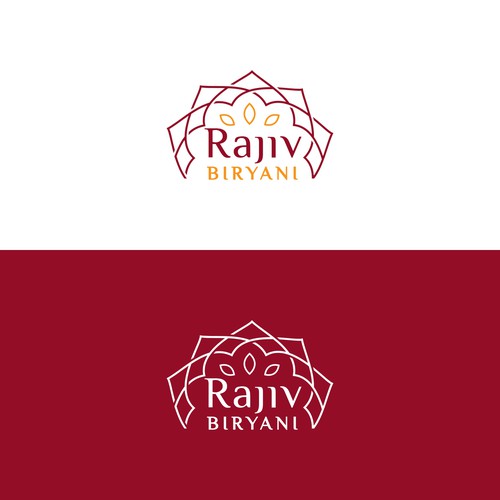 Indian Food Cloud Kitchen Logo Design, Rajiv Biryani Réalisé par Mori Summer