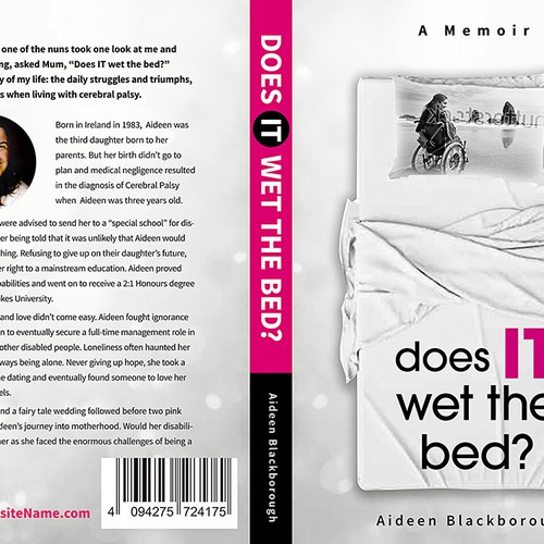 Exciting book cover for autobiography about disability Design by Nellista
