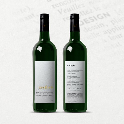 Minimalistic wine label needed Réalisé par O Ñ A T E