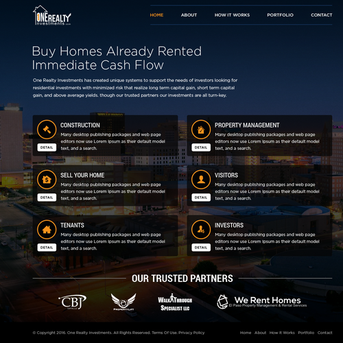 Residential Real Estate Investment site WordPress theme design contest