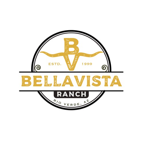 Western Logo design for Horse Ranch. Will be printed on hats shirts and used as a sponsor events Design by 'OUM'