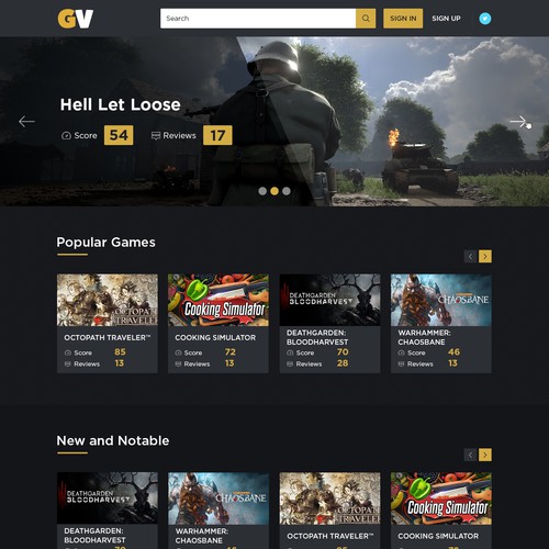 Design the landing page of a video game review website Design by Atul-Arts