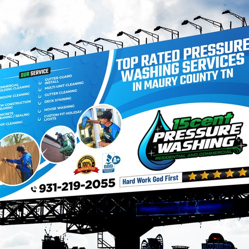 Modern Pressure Washing Billboard Design by Sketch Media™