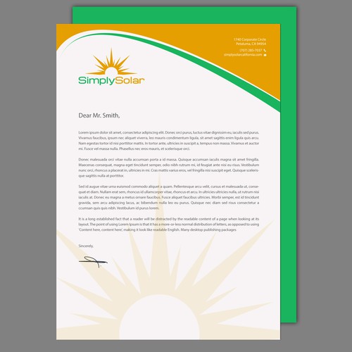 "Renewable Energy Company Letterhead" Design by chandrayaan.creative