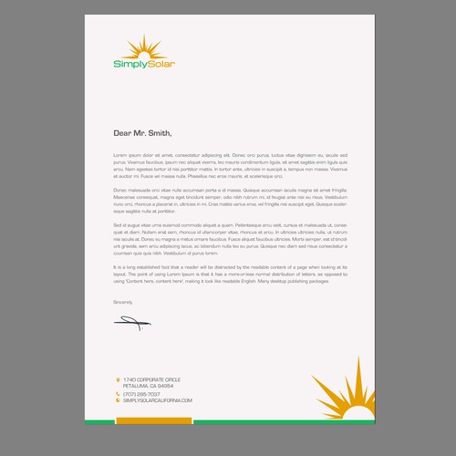 "Renewable Energy Company Letterhead" Design by chandrayaan.creative