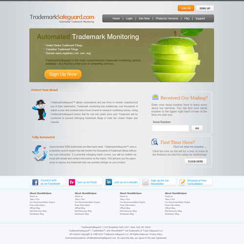 website design for Trademark Safeguard Ontwerp door omor.designer