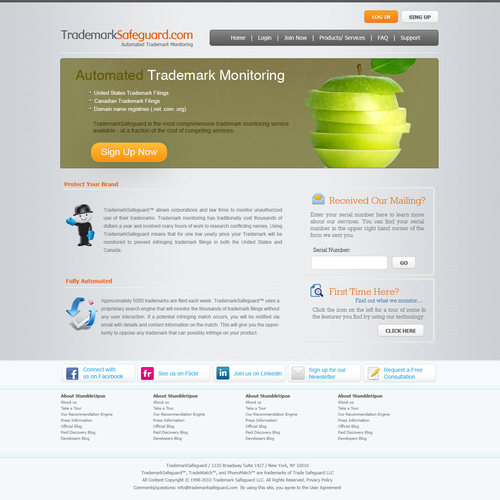 website design for Trademark Safeguard Design by omor.designer