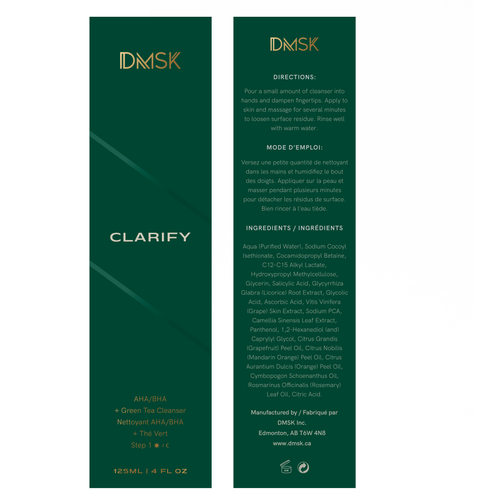 Luxury, high-end product box design for facial cleanser. Design by Santiago Trabucco