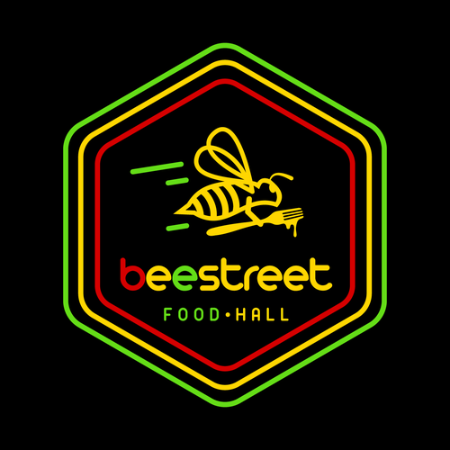 BeeStreet - a ghost kitchen Food Hall logo! Design by Advokat™