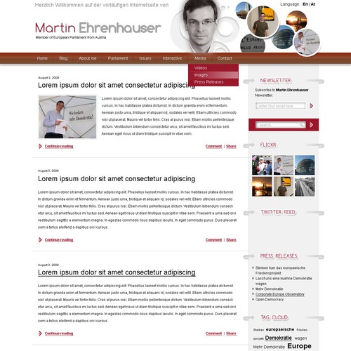 Wordpress Theme for MEP Martin Ehrenhauser デザイン by Gdesigns