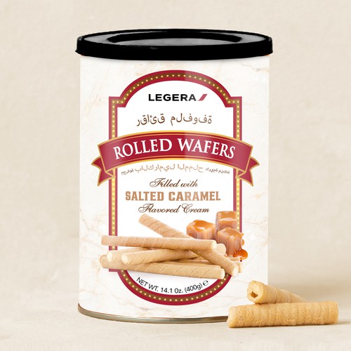 LEGERA Wafer Rolls Pack 125 gm - Salted Caramel Design by Davi Giolo ★