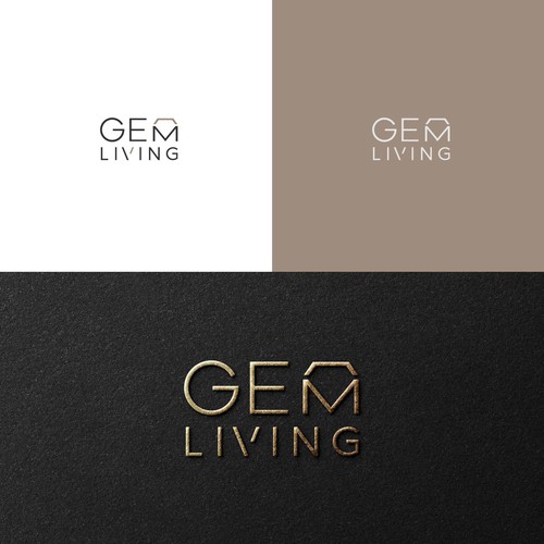 Geometrical, minimalist, modern brand design for Gem Living Design by FAVEO®