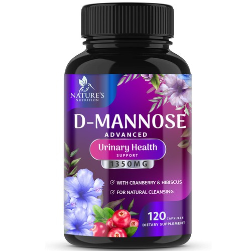 Colorful D-Mannose Design Needed for Nature's Nutrition Design by R O S H I N