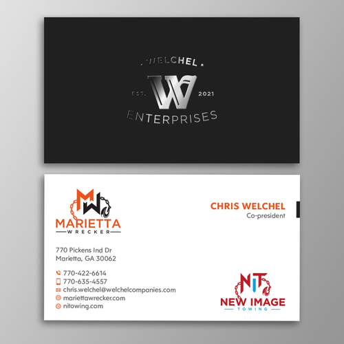 Powerful business card for large towing enterprise Design by Design sp
