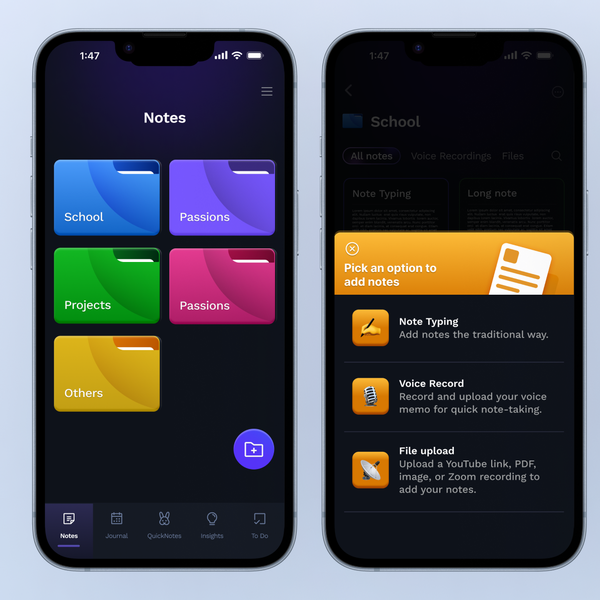 Bold Concept for a Note Taking App
