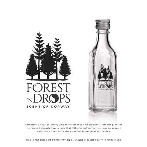 enhances the logo of FOREST IN DROPS make it adapt for all line products Réalisé par Distinguish♐︎