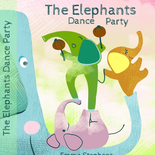 The Elephants Dance Party - Fun, bright and quirky kids book illustration Design by LeonaAnna