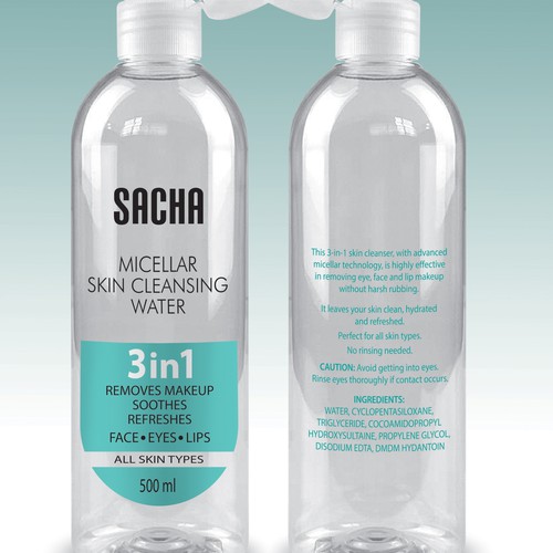 Sacha Micellar Water bottle 500ml Design by Debdutta*