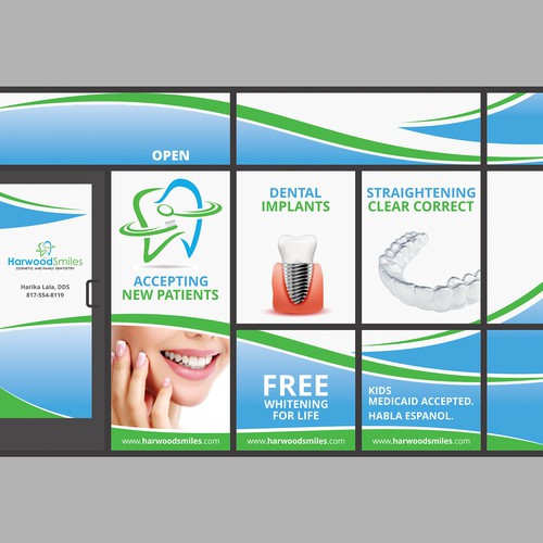 Dental office window signage design | Signage contest | 99designs