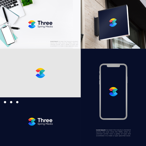 Three Spring Media logo rebrand Design by Amremite〆