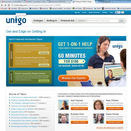 Product Landing Page for Unigo (www.unigo.com) Design by thecenx