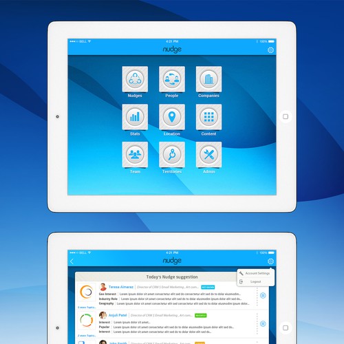 Two-screen design refresh for sales application on phone/tablet Design by Muhammad Abubaker