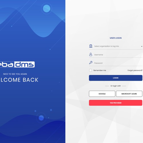 Design a login page for our document management system - EBA DMS Design by sandy#ogma