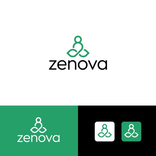 Zenova Logo: Revolutionary suite of health and wellness mobile apps Diseño de DOCE Creative Studio