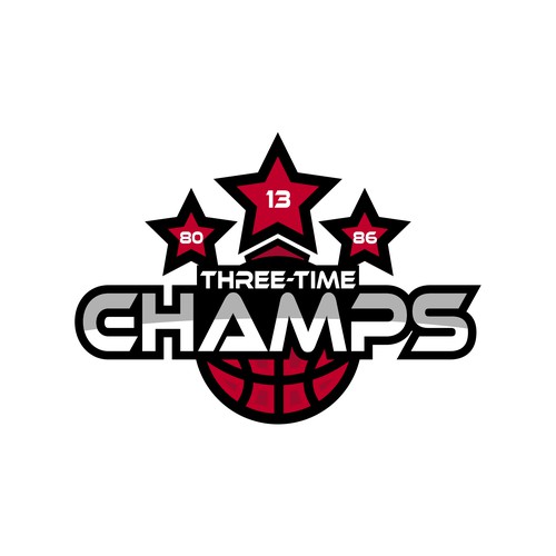 Basketball Logo for Team 'Three-Time Champs' - Your Winning Logo Featured on Major Sports Network Design by BRANDIT+