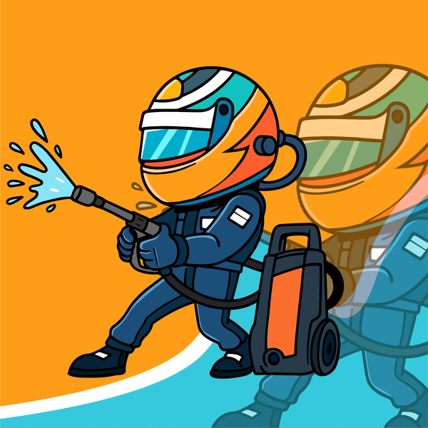 Diseño de Ḉvx ѦĮęxẑα ♥ titulado "Pressure washing cartoon mascot logo"