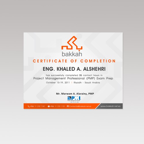 Training Certificate New Design
