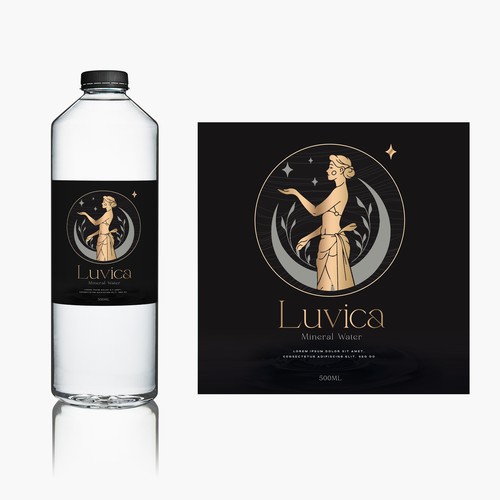 Label design for [beauty mineral water] for women Design by susubayramm (insta)