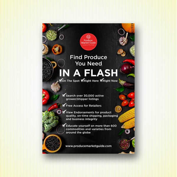 Design an edgy print ad series for an exploding produce platform