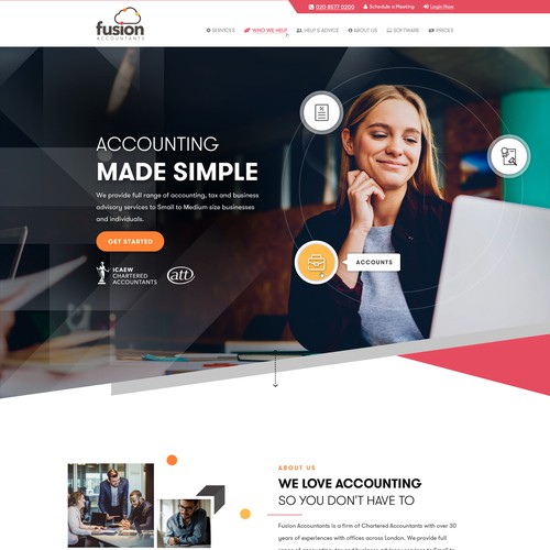 Modern top end Accounting firm website design Diseño de Webenix Solutions